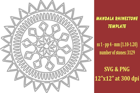 Mandala Rhinestone Template SVG Ethnic Touch 