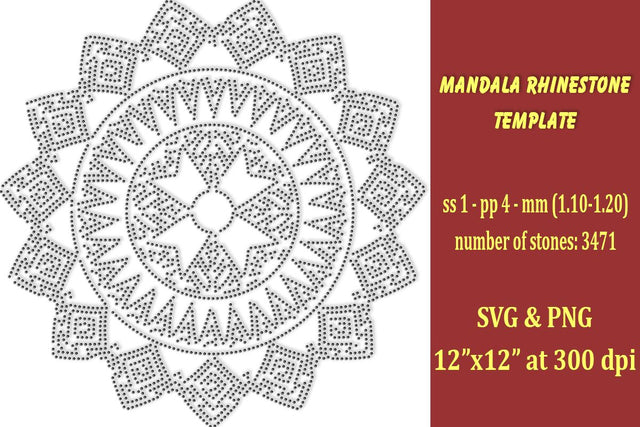 Mandala Rhinestone Template SVG Ethnic Touch 