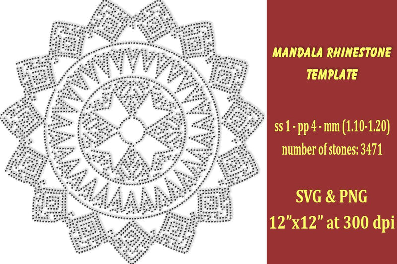 Mandala Rhinestone Template SVG Ethnic Touch 