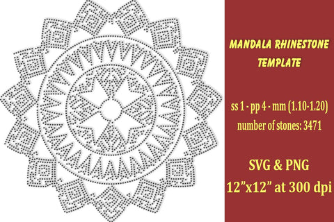Mandala Rhinestone Template SVG Ethnic Touch 