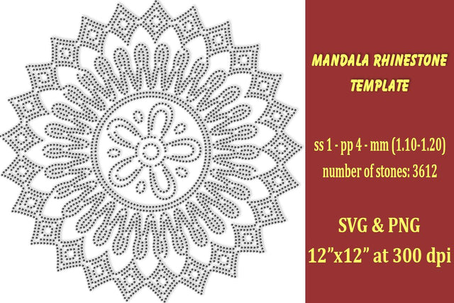 Mandala Rhinestone Template SVG Ethnic Touch 