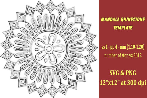 Mandala Rhinestone Template SVG Ethnic Touch 