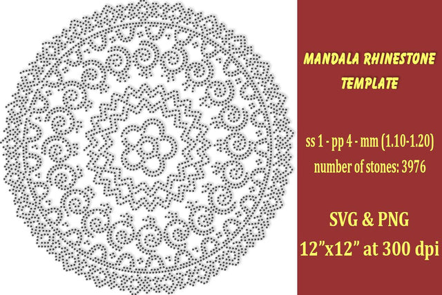 Mandala Rhinestone Template SVG Ethnic Touch 