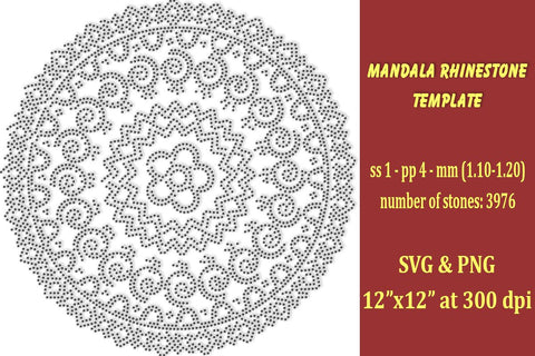 Mandala Rhinestone Template SVG Ethnic Touch 