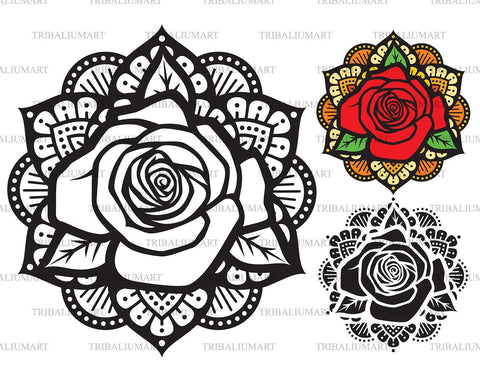 Mandala rose (Boho design) SVG TribaliumArtSF 