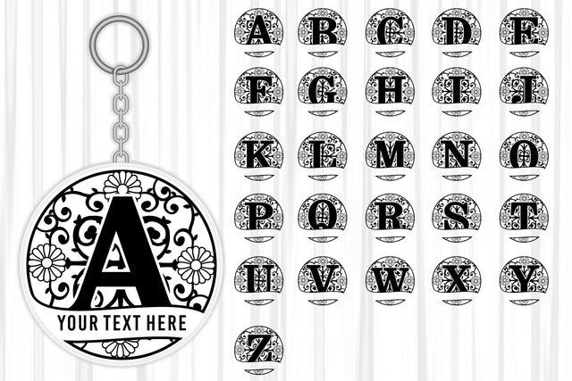 Mandala Round Split Alphabet Monogram Letter SVG Set A-Z Designs Bundle, Monogram Font SVG Design, Round Keychain SVG Bundle SVG D2PUTRI, SVG BUNDLE, SUBLIMATION BUNDLE, T SHIRT DESIGNS BUNDLE 