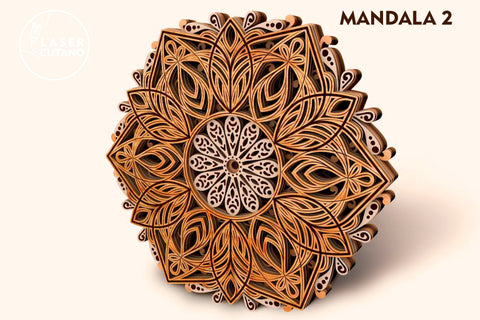 MANDALA Set Multilayer Cut Template for Paper Cutting and Laser Engraving on Wood SVG LaserCutano 