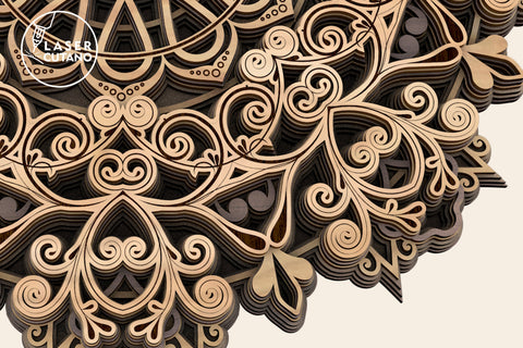 MANDALA Set Multilayer Cut Template for Paper Cutting and Laser Engraving on Wood SVG LaserCutano 