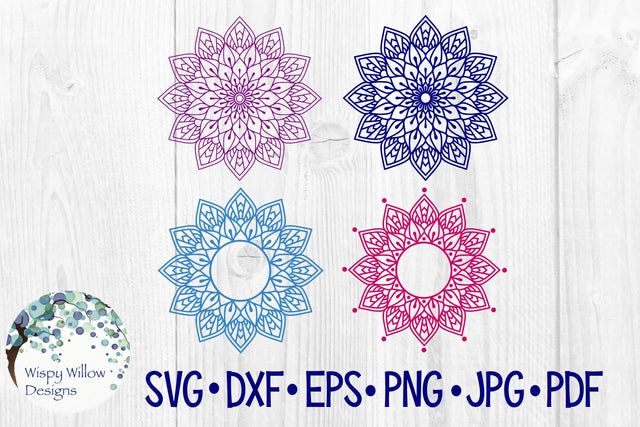 Mandala Set of 4 SVG Wispy Willow Designs 