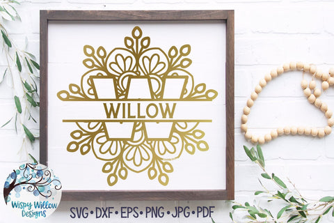 Mandala Split Alphabet SVG Bundle SVG Wispy Willow Designs 