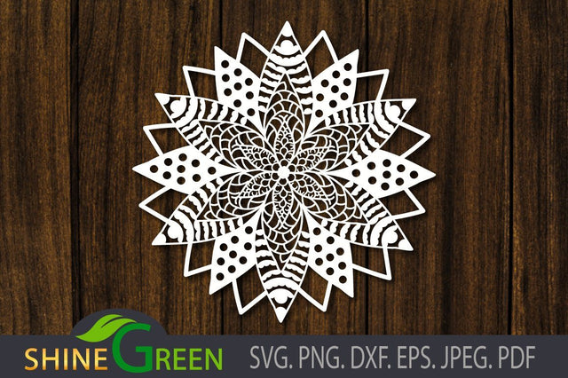 Mandala Sunflower SVG SVG Shine Green Art 