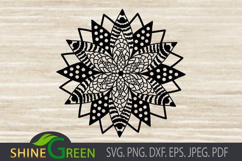 Mandala Sunflower SVG SVG Shine Green Art 