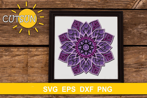 Mandala SVG | 3D Layered Mandala SVG cut file 5 layers 3D Paper CutsunSVG 