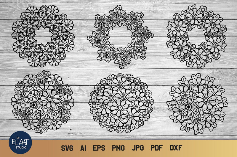 Mandala SVG Bundle, Floral Mandala SVG, Mini Bundle Vol.3. SVG Elinorka 