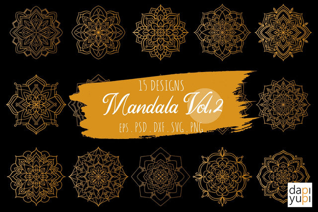 Mandala SVG Bundle, Gold Mandalas SVG dapiyupi store 