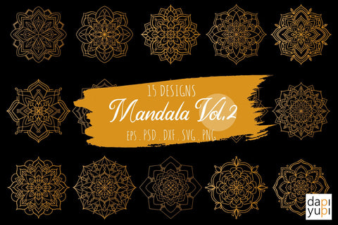 Mandala SVG Bundle, Gold Mandalas SVG dapiyupi store 