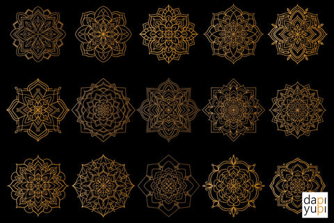 Mandala SVG Bundle, Gold Mandalas SVG dapiyupi store 