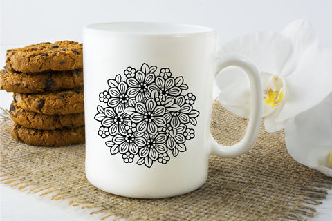 Mandala SVG, Circle Monogram SVG, Split Monogram Flower Design. SVG Elinorka 