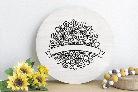 Mandala SVG, Circle Monogram SVG, Split Monogram Flower Design. SVG Elinorka 
