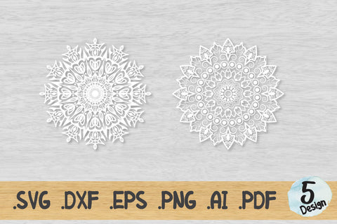 Mandala SVG Collection, Cut File Mandala design dxf SVG artnoy 
