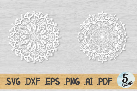 Mandala SVG Collection, Cut File Mandala design dxf SVG artnoy 