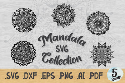Mandala SVG Collection, Cut File Mandala design dxf SVG artnoy 