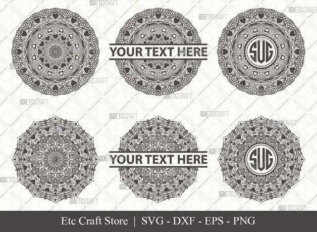 Mandala SVG Cut File | Mandala Monogram | Mandala Bundle | Hearts Mandala Svg | Tribal Mandala Svg | Boho Mandala Svg | M00010 SVG ETC Craft 