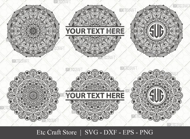 Mandala SVG Cut File | Mandala Monogram | Mandala Bundle | Hearts Mandala Svg | Tribal Mandala Svg | Boho Mandala Svg | M00011 SVG ETC Craft 