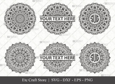 Mandala SVG Cut File | Mandala Monogram | Mandala Bundle | Hearts Mandala Svg | Tribal Mandala Svg | Boho Mandala Svg | M00014 SVG ETC Craft 