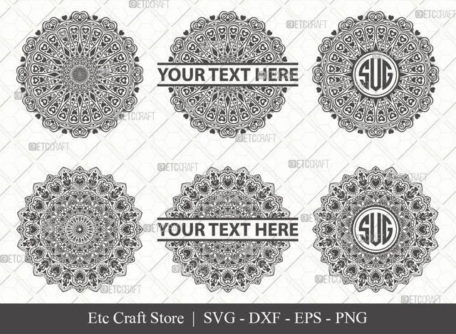 Mandala SVG Cut File | Mandala Monogram | Mandala Bundle | Hearts Mandala Svg | Tribal Mandala Svg | Boho Mandala Svg | M00015 SVG ETC Craft 