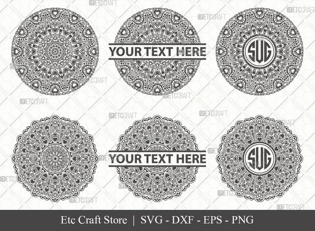 Mandala SVG Cut File | Mandala Monogram | Mandala Bundle | Hearts Mandala Svg | Tribal Mandala Svg | Boho Mandala Svg | M00017 SVG ETC Craft 