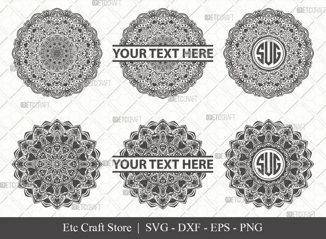 Mandala SVG Cut File | Mandala Monogram | Mandala Bundle | Hearts Mandala Svg | Tribal Mandala Svg | Boho Mandala Svg | M00019 SVG ETC Craft 