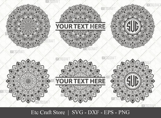 Mandala SVG Cut File | Mandala Monogram | Mandala Bundle | Hearts Mandala Svg | Tribal Mandala Svg | Boho Mandala Svg | M0002 SVG ETC Craft 