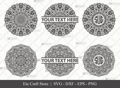 Mandala SVG Cut File | Mandala Monogram | Mandala Bundle | Hearts Mandala Svg | Tribal Mandala Svg | Boho Mandala Svg | M00020 SVG ETC Craft 