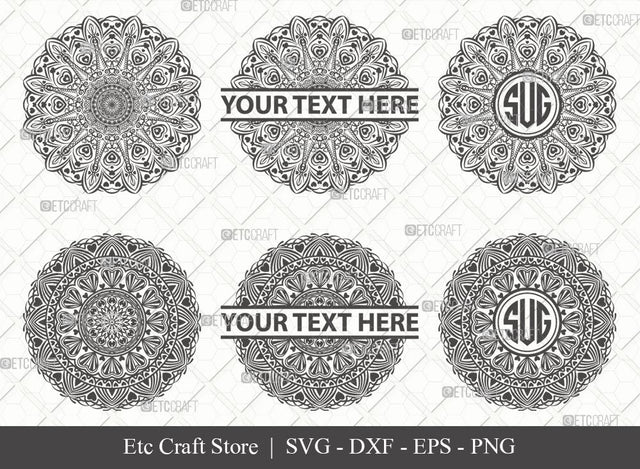 Mandala SVG Cut File | Mandala Monogram | Mandala Bundle | Hearts Mandala Svg | Tribal Mandala Svg | Boho Mandala Svg | M0003 SVG ETC Craft 