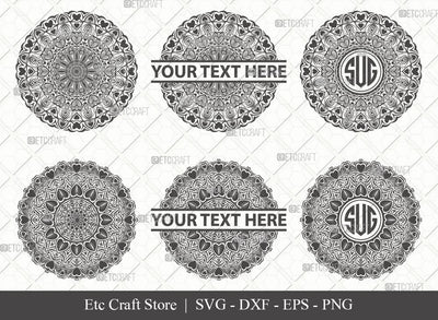 Mandala SVG Cut File | Mandala Monogram | Mandala Bundle | Hearts Mandala Svg | Tribal Mandala Svg | Boho Mandala Svg | M0004 SVG ETC Craft 