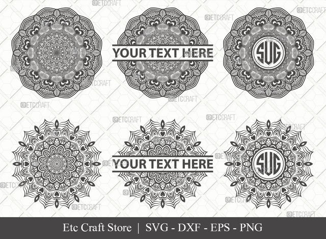 Mandala SVG Cut File | Mandala Monogram | Mandala Bundle | Hearts Mandala Svg | Tribal Mandala Svg | Boho Mandala Svg | M0006 SVG ETC Craft 