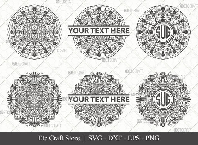 Mandala SVG Cut File | Mandala Monogram | Mandala Bundle | Hearts Mandala Svg | Tribal Mandala Svg | Boho Mandala Svg | M0007 SVG ETC Craft 