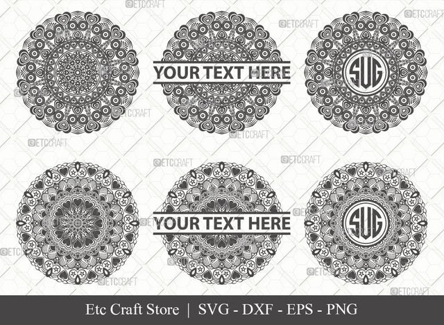 Mandala SVG Cut File | Mandala Monogram | Mandala Bundle | Hearts Mandala Svg | Tribal Mandala Svg | Boho Mandala Svg | M0009 SVG ETC Craft 