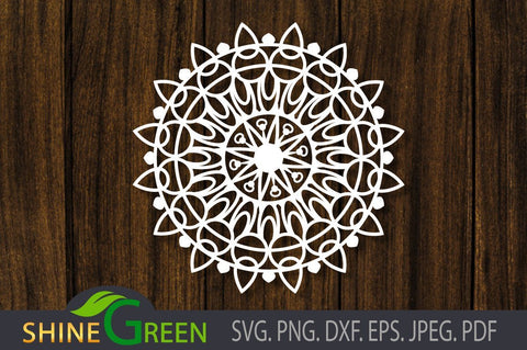 Mandala SVG - Floral SVG Shine Green Art 