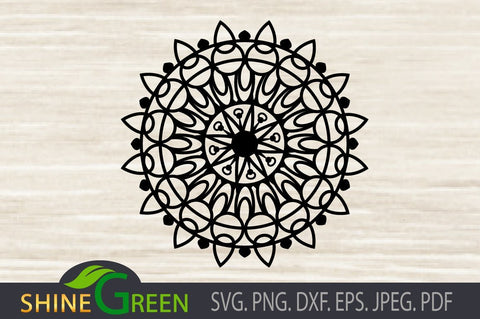 Mandala SVG - Floral SVG Shine Green Art 