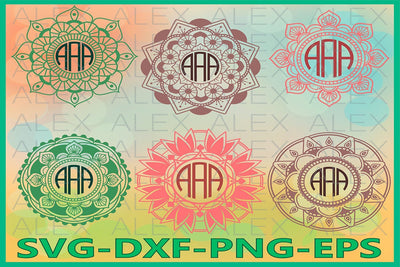Mandala svg, Mandala Monogram Frames SVG AlexSVGStudio 