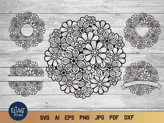 Mandala SVG, Valentines Day SVG, Flower Mandala SVG. SVG Elinorka 