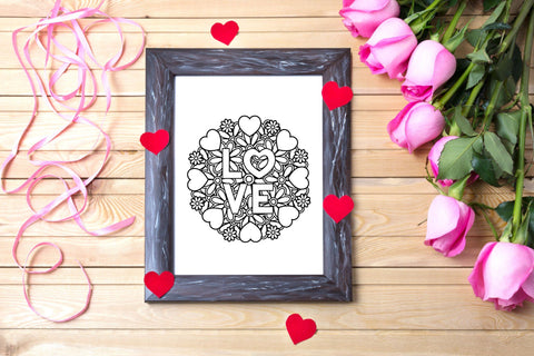 Mandala SVG with Hearts and Flowers, Love SVG, Valentines Day Design. SVG Elinorka 