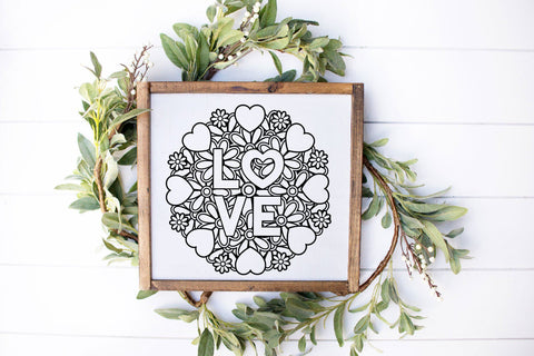 Mandala SVG with Hearts and Flowers, Love SVG, Valentines Day Design. SVG Elinorka 