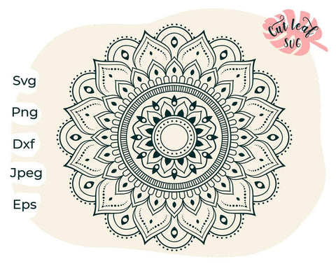 Mandala svg, zentangle svg, mandala monogram svg, mandala decal, flower svg, floral svg, yoga svg SVG CutLeafSvg 