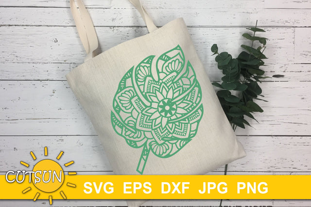 Mandala Tropical Leaf SVG cut file SVG CutsunSVG 