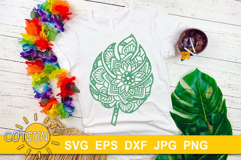 Mandala Tropical Leaf SVG cut file SVG CutsunSVG 