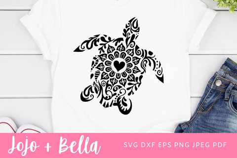 Mandala Turtle Svg, Beach Svg, Ocean, Sea animals, Beach turtle, Svg files for Cricut and Silhouette, Summer SVG, Cricut, Silhouette, svg SVG Jojo&Bella 