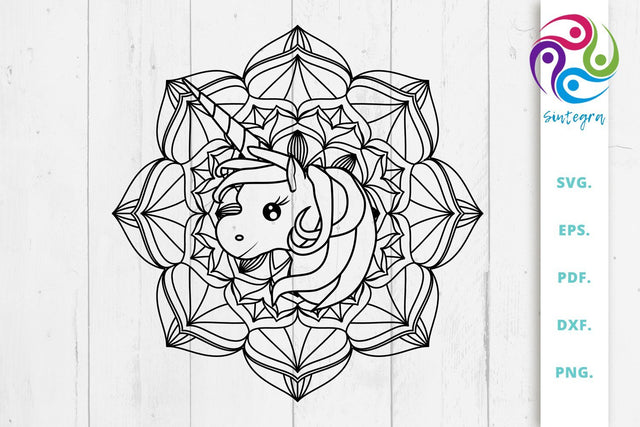 Mandala Unicorn Svg Cut File SVG Sintegra 